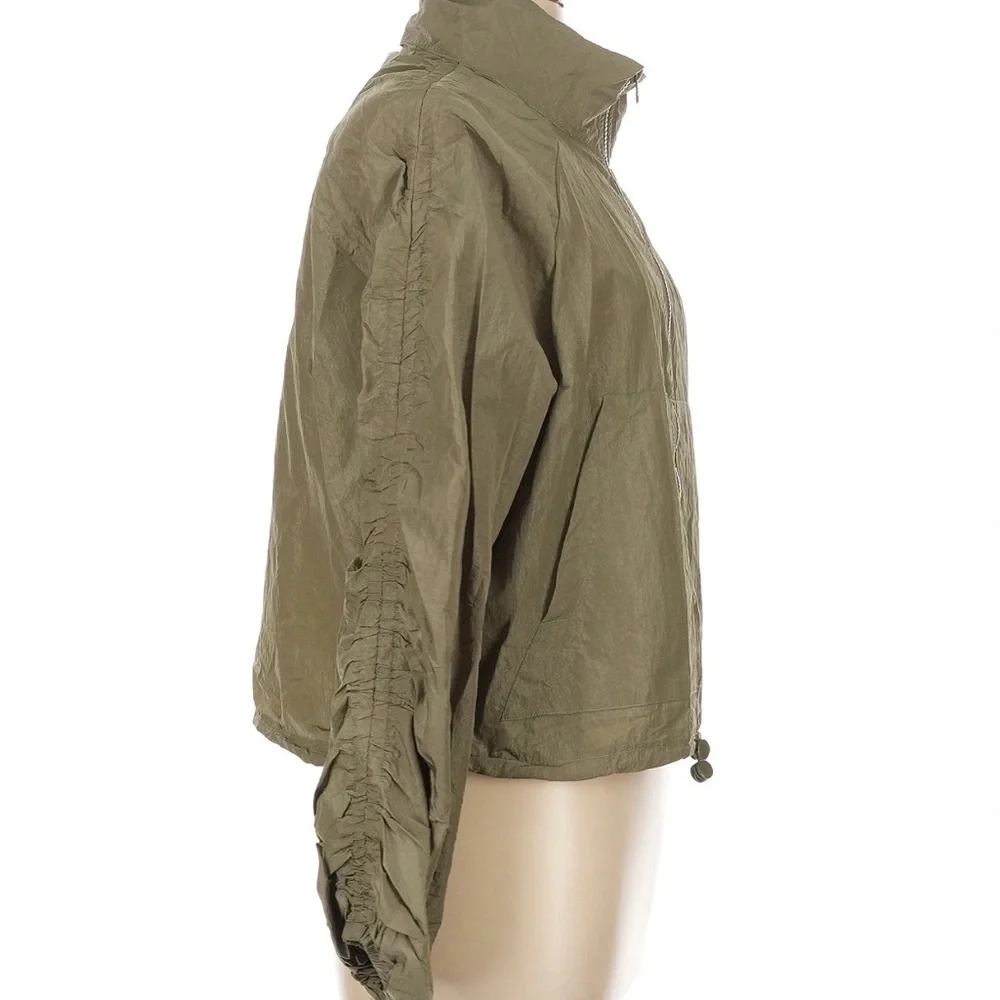 Olive Green Jacket Windbreaker - Picture 3 of 6